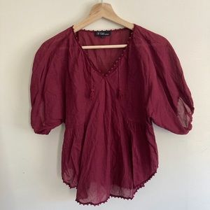SOLD Isabel Marant Etoile Red Cotton Blouse Top
